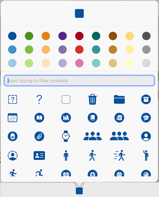 Account Symbol and Color Picker