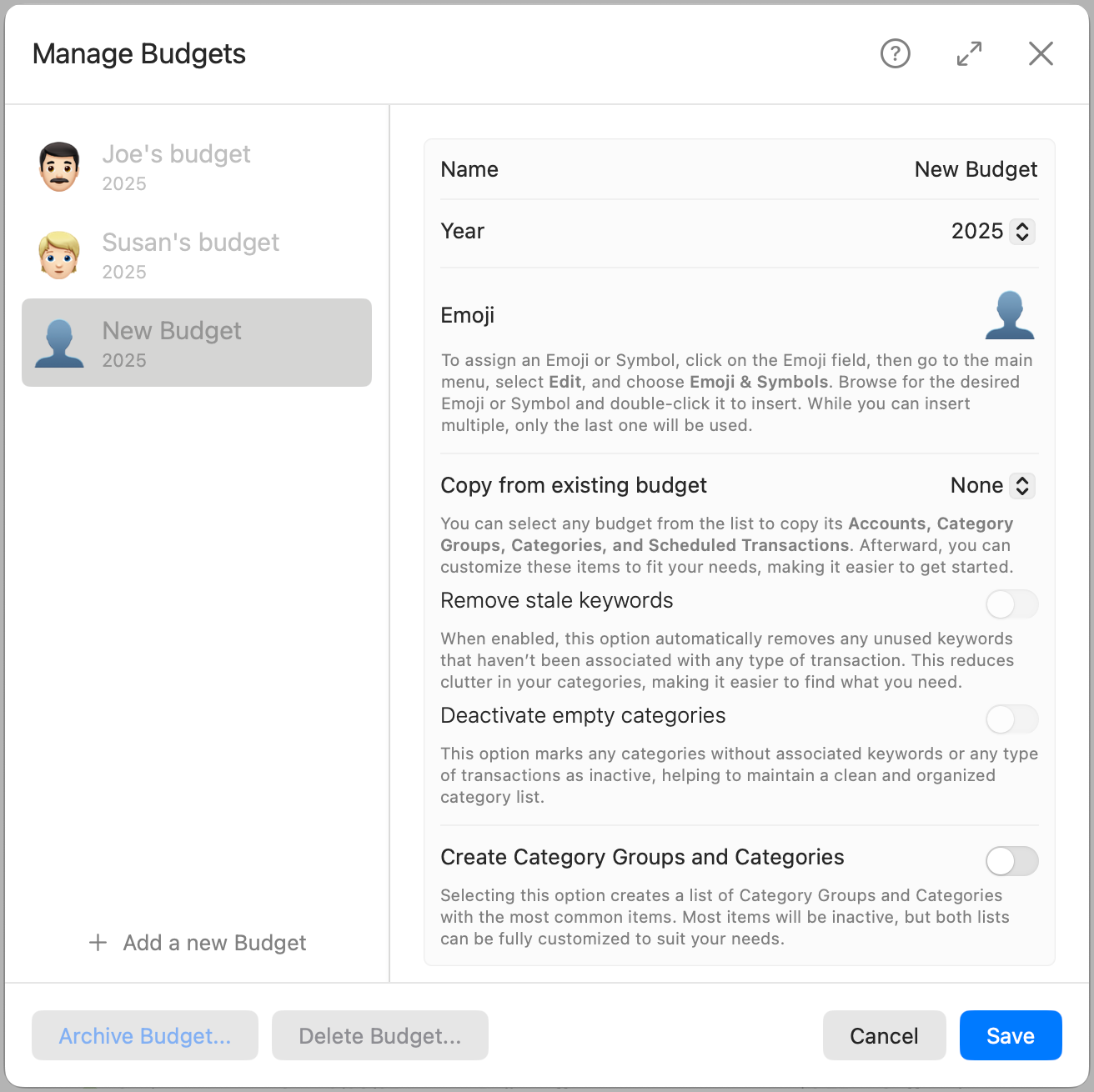 Add Budget