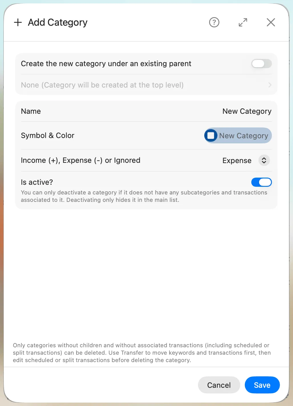 Add Parent Category