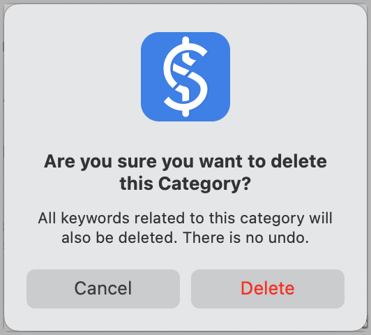 Delete Category Confirmation