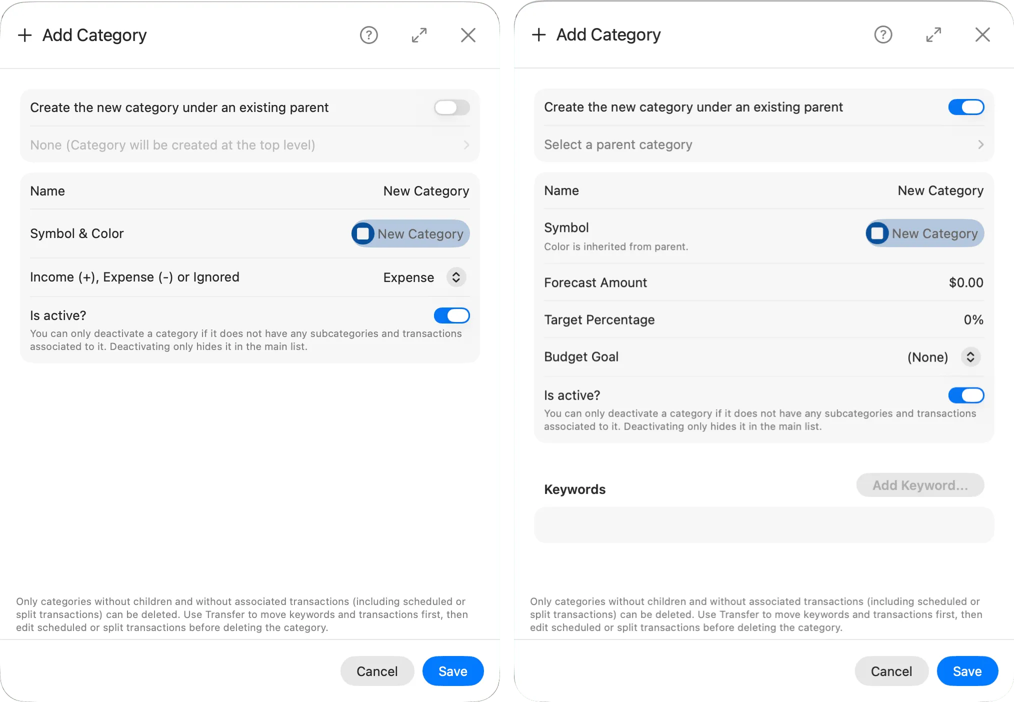 Add new top category and subcategory